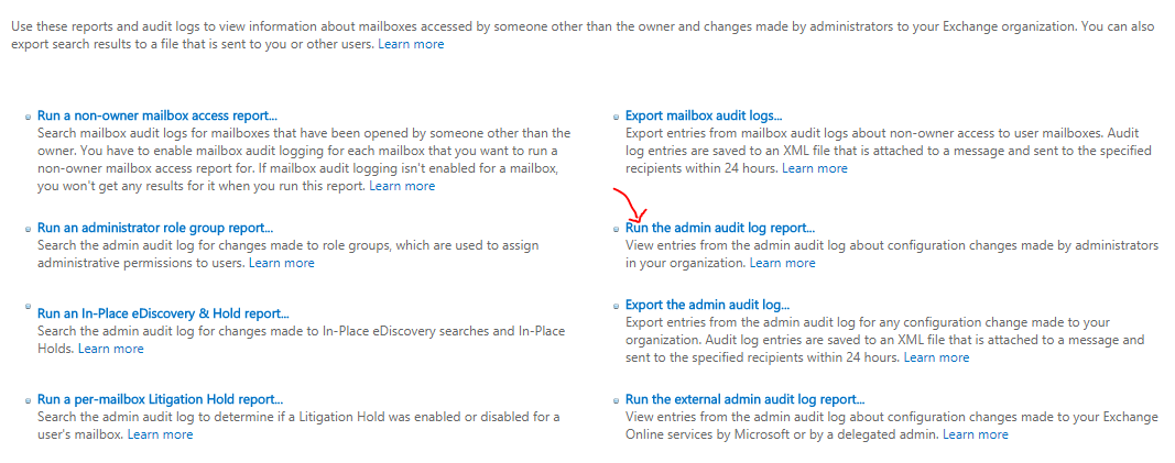 Admin audit log