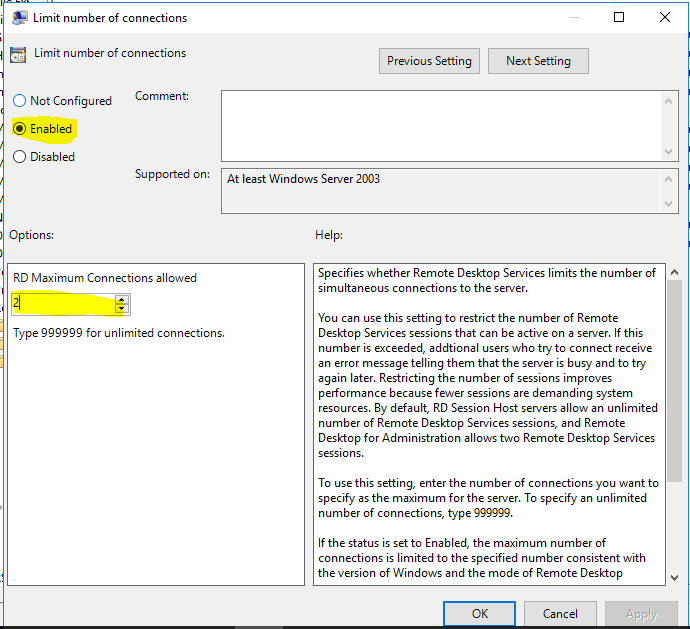 Enable multiple connections