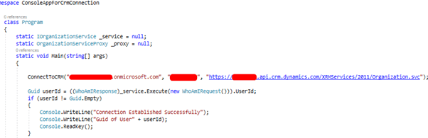 Code for Connection