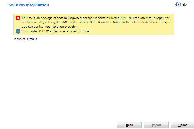 XML error