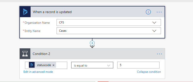 MS FLows first Step When record is updated