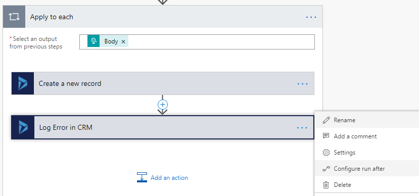 Configure Run After