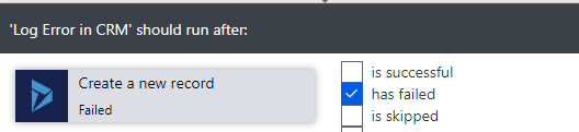 Record has failed Create Log
