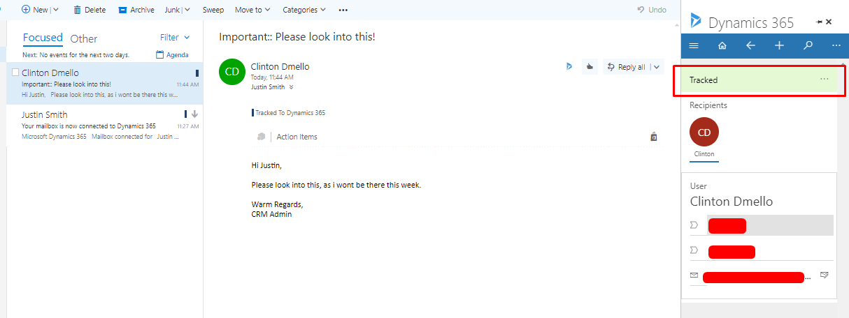 Dynamics 365 App for Outlook