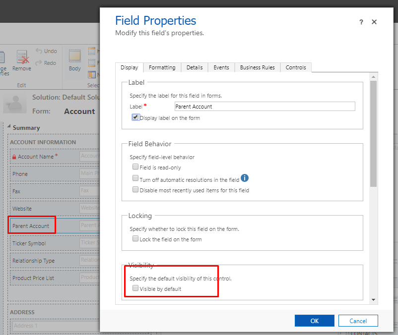 Account Entity Properties