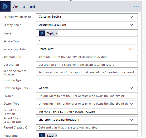 Create Document Location 1