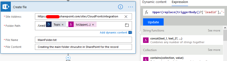 Create main folder