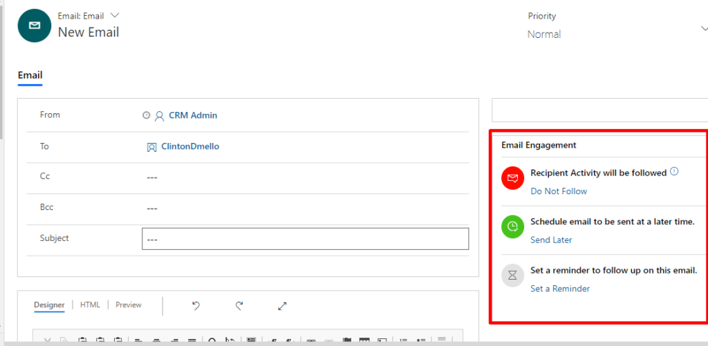 Email Engagement Options
