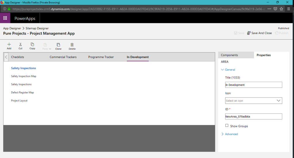 Sitemap editor