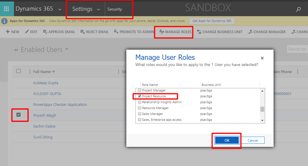 Manage Roles