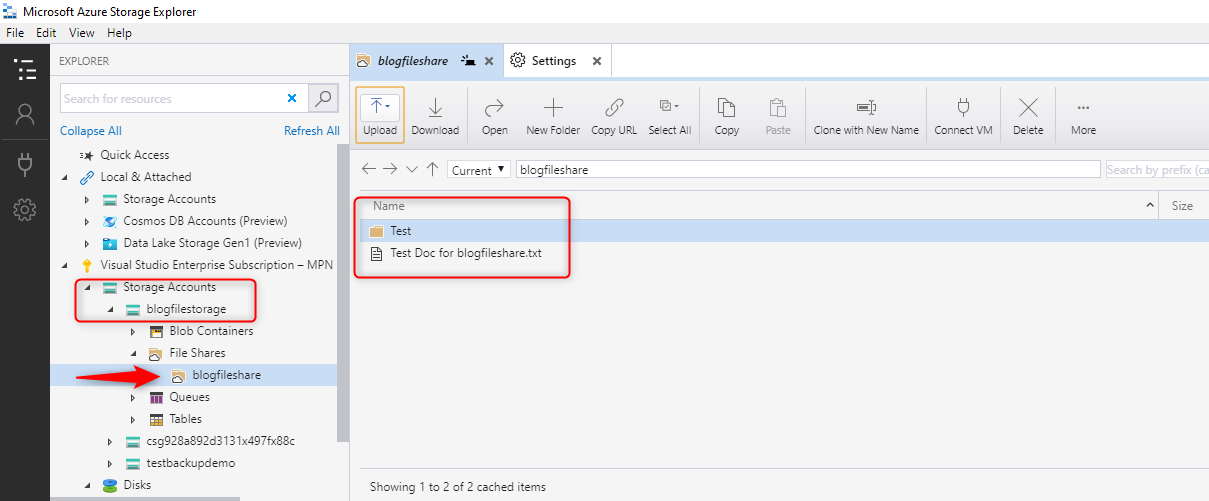 Using Azure Storage Explorer