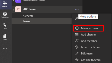 Manage Team